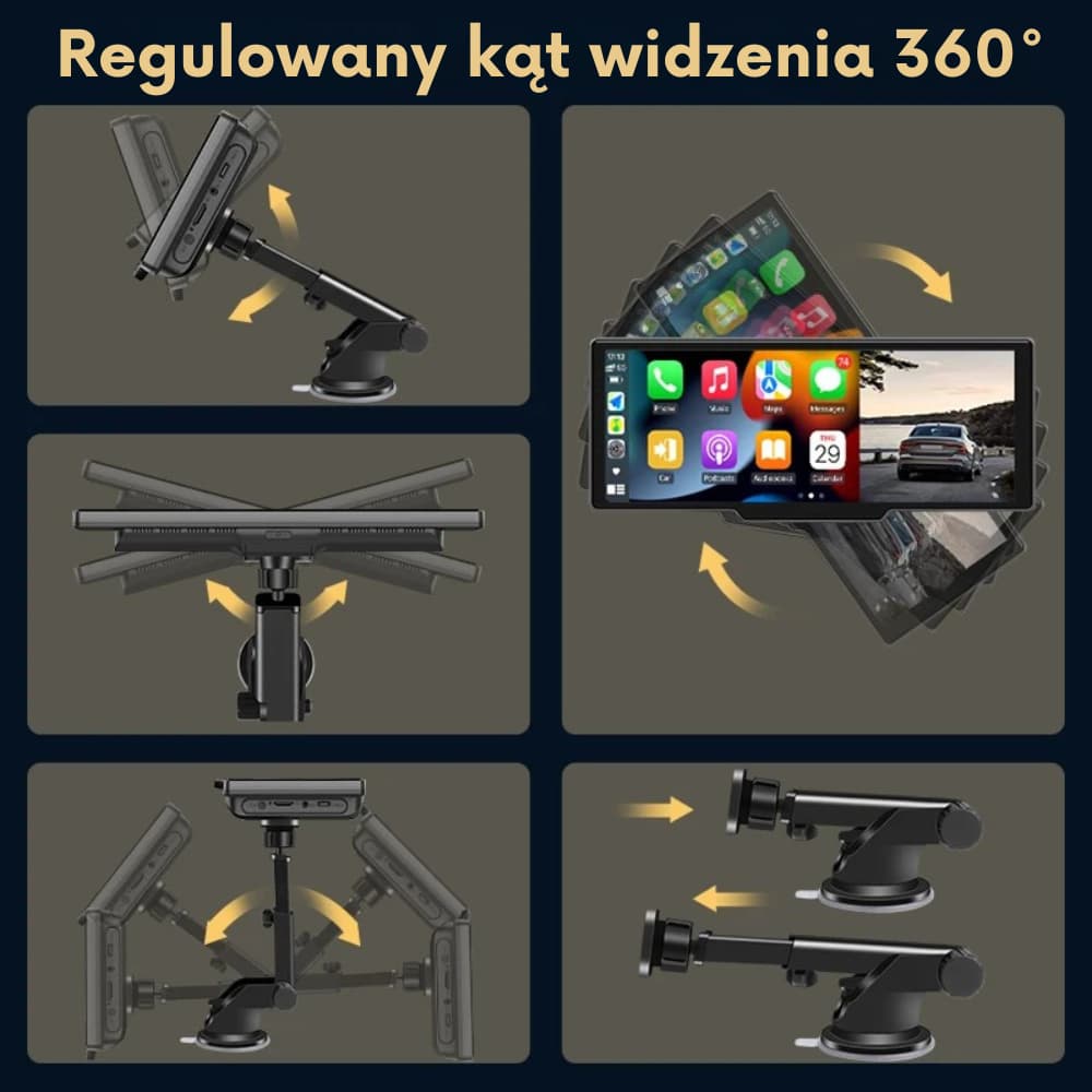 Kamera samochodowa 4K Dual Lens + CarPlay/Android Auto – WiFi 5.0, 10,26