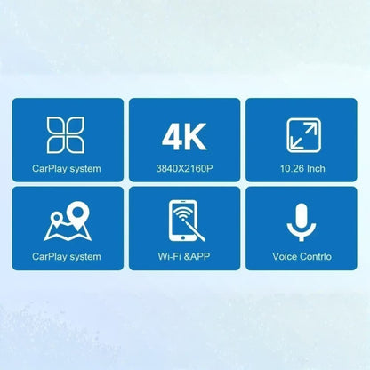 Kamera samochodowa 4K Dual Lens + CarPlay/Android Auto – WiFi 5.0, 10,26