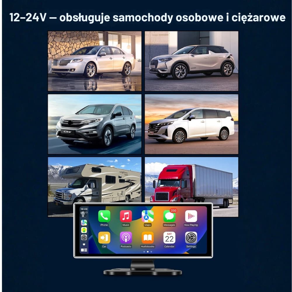 Radio samochodowe 11.26″ – kamera 4K + ekran dotykowy, GPS, CarPlay i Android Auto
