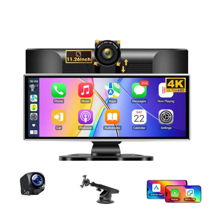 Radio samochodowe 11.26″ – kamera 4K + ekran dotykowy, GPS, CarPlay i Android Auto