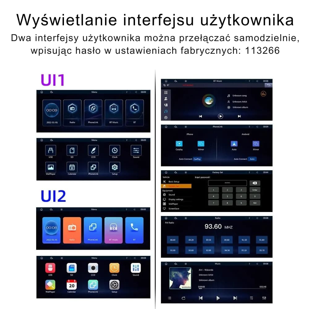Radio Samochodowe 10,26″ CarPlay/Android Auto WiFi + 12 LED Kamera – Jeden Zestaw
