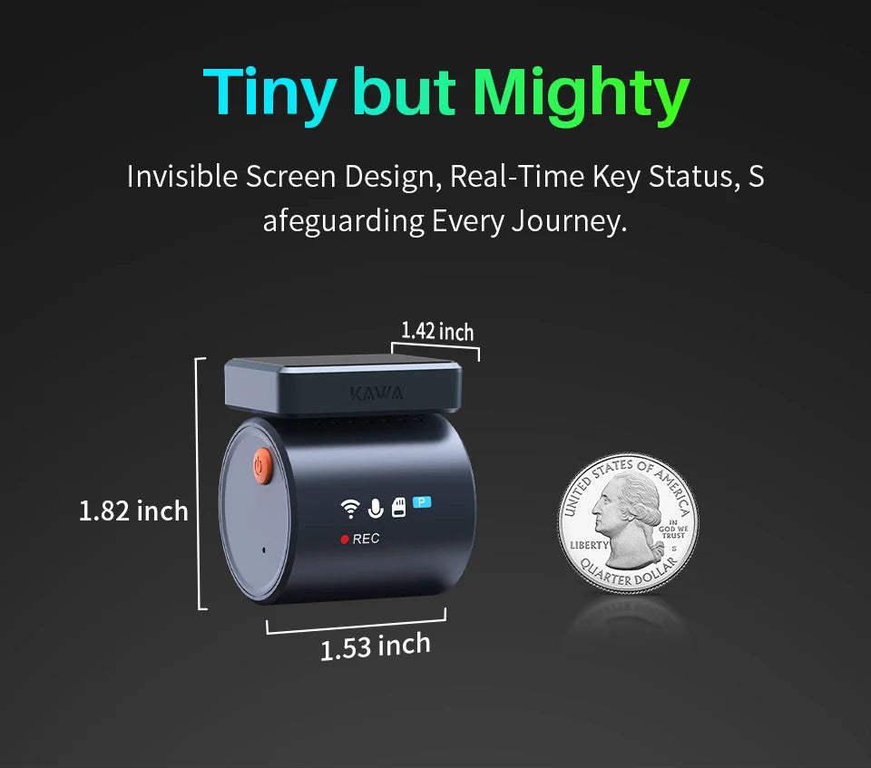 2K KAWA MINI 3 Pro Cameras for Car DVR Tiny Dash Cam 24 Parking Auto Video Recorder WiFi APP Voice Control Car dashcam