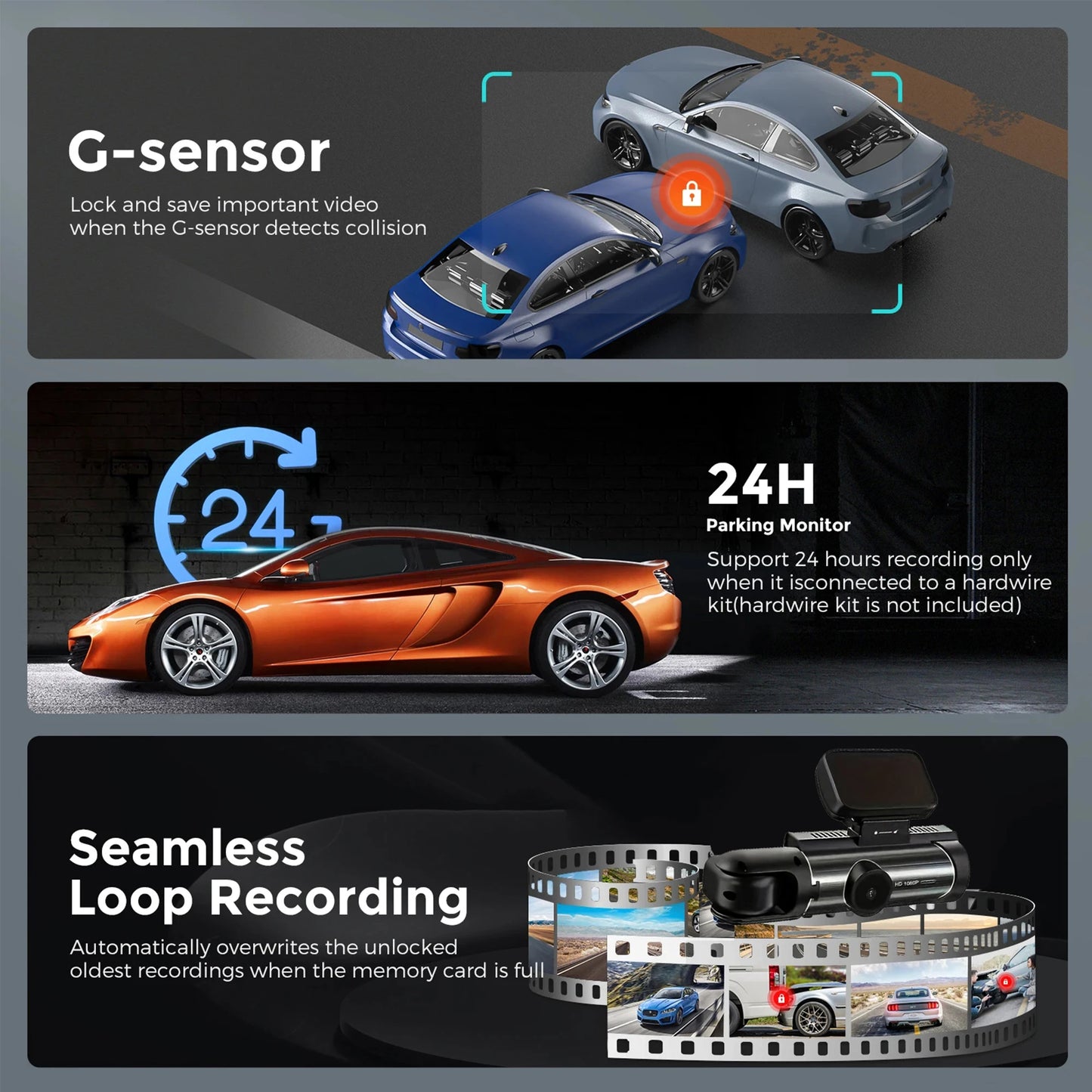 Dual Lens Car DVR FHD 1920*1080P Dash Camera Cabin Dashcam Vehicle Video Dash Cam Drive Recorder Interior Mini Dvrs Black Box