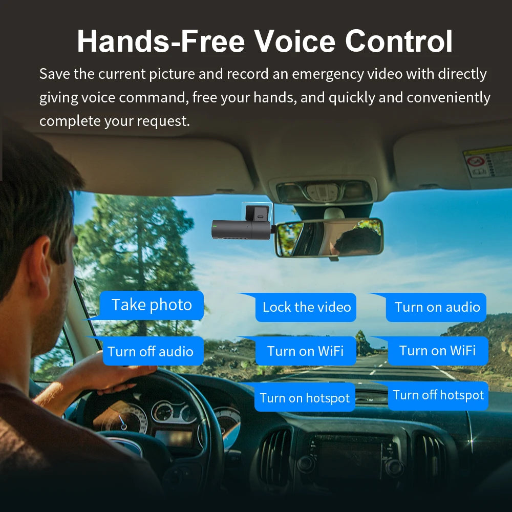 1440P KAWA Car DVR D6 Dash Cam 2K Video Recorder WiFi/App/Voice Control Dash Camera WDR G sensor Night Vision Hidden Dashcam