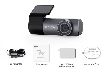 2K Dash Camera For Car DVR Dash Cam In The Car KAWA D5 Video Recorder Emergency Voice Control Night Vision WiFi APP Monitor WDR