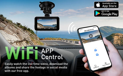 4K WiFi Dual Dash Cam Real 4K Optional rear/ cabin cam Installation 3"IPS NightVision 24H Parking Mode Dashboard Camera Recorder