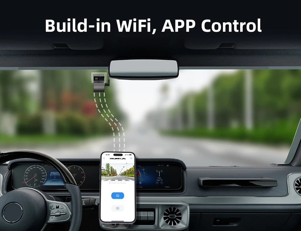 2K Mini Dash Camera For Car DVR Dash Cam KAWA MINI 3 Video Recorder Voice Control(Optional) Night Vision WiFi APP Monitor WDR