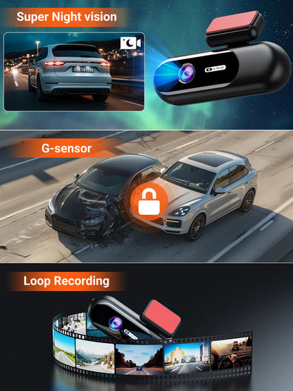 UHD 4K WiFi Dash Cam Dual Lens Driving Recorder Car DVR Optional 1080P Rear Lens Camera 24H Parking Monitoring Black Box