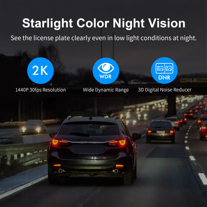 1440P KAWA Car DVR D6 Dash Cam 2K Video Recorder WiFi/App/Voice Control Dash Camera WDR G sensor Night Vision Hidden Dashcam