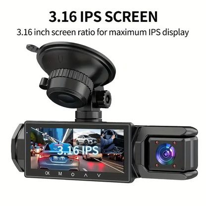 1080P WIFI Camera Dash Cam for cars 2/3Ch Front Rear and Inside car camera with IR Night Vision LoopRecording,wide angle Car DVR