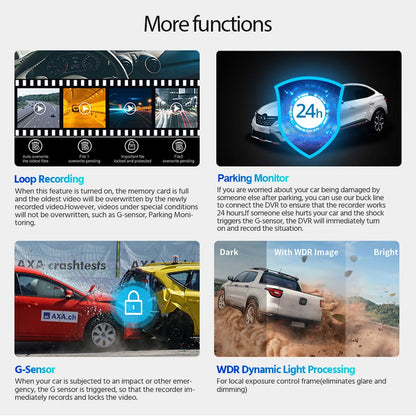 Dash Cam 4K UHD Recording Car Camera DVR Night Vision Video Recorder Built-In Wi-Fi Support GPS 24H Parking