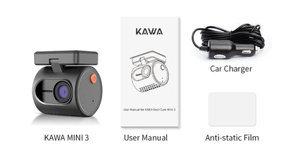 2K Mini Dash Camera For Car DVR Dash Cam KAWA MINI 3 Video Recorder Voice Control(Optional) Night Vision WiFi APP Monitor WDR