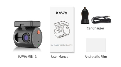 2K Dash Camera For Cars DVR KAWA Dash Cam MINI 3 Video Recorder Emergency Voice Control Night Vision WiFi APP Monitor Dashcam
