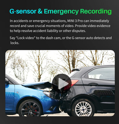 2K KAWA MINI 3 Pro Cameras for Car DVR Tiny Dash Cam 24 Parking Auto Video Recorder WiFi APP Voice Control Car dashcam