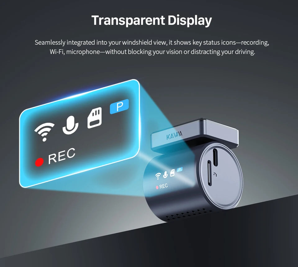 2K KAWA MINI 3 Pro Cameras for Car DVR Tiny Dash Cam 24 Parking Auto Video Recorder WiFi APP Voice Control Car dashcam