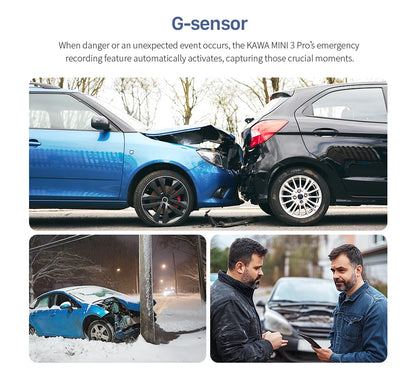 2K KAWA MINI 3 Pro Cameras for Car DVR Tiny Dash Cam 24 Parking Auto Video Recorder WiFi APP Voice Control Car dashcam