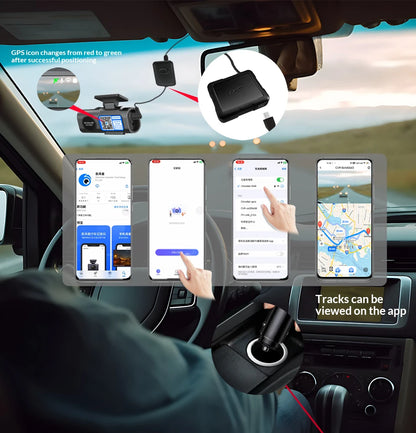 Dash Cam 4K UHD Recording Car Camera DVR Night Vision Video Recorder Built-In Wi-Fi Support GPS 24H Parking