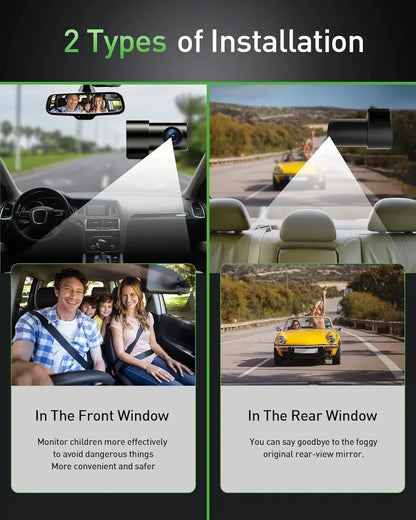 4K WiFi Dual Dash Cam Real 4K Optional rear/ cabin cam Installation 3"IPS NightVision 24H Parking Mode Dashboard Camera Recorder