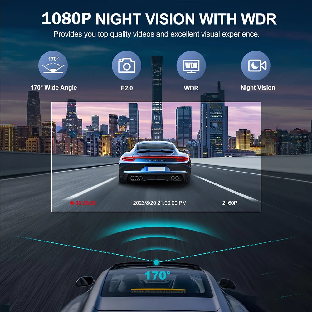 3 Channel Car DVR HD 1080P 3-Lens Inside Vehicle Dash CamThree Way Camera DVRs Recorder Video Registrator Dashcam Camcorder