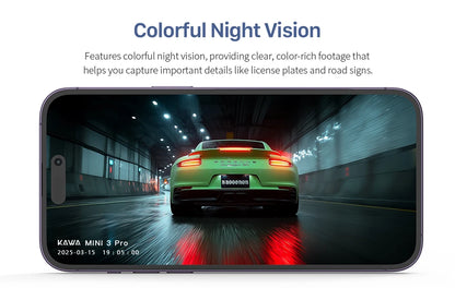 2K KAWA MINI 3 Pro Cameras for Car DVR Tiny Dash Cam 24 Parking Auto Video Recorder WiFi APP Voice Control Car dashcam