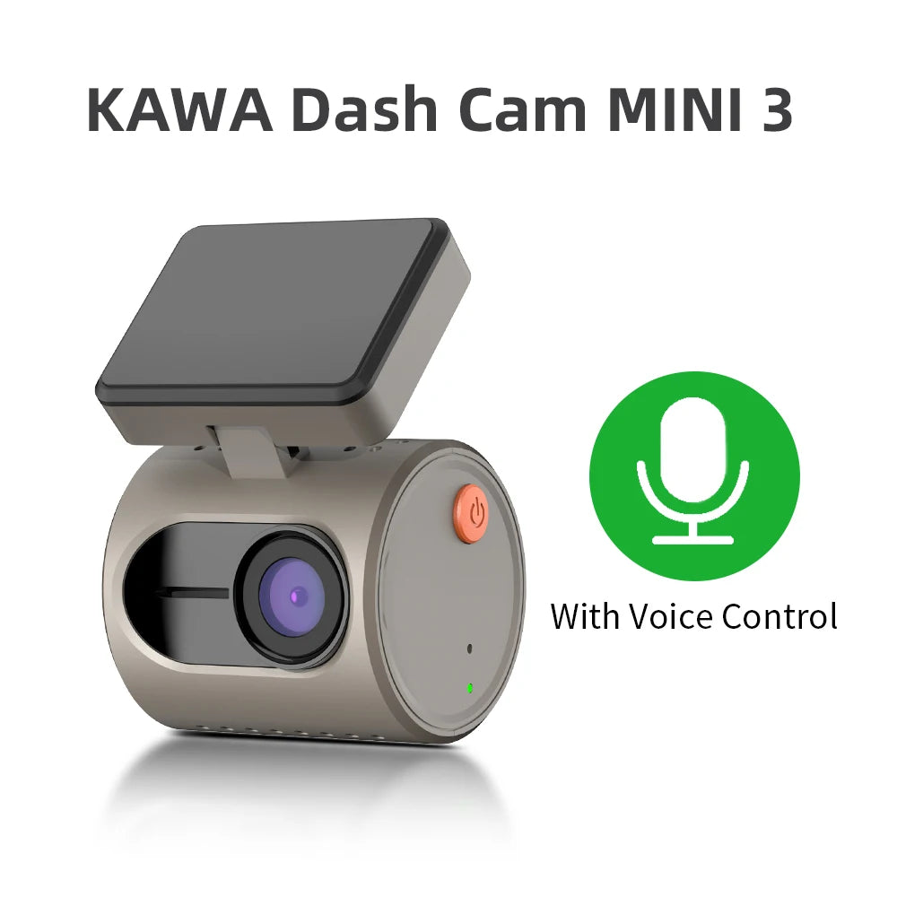 2K Mini Dash Camera For Car DVR Dash Cam KAWA MINI 3 Video Recorder Voice Control(Optional) Night Vision WiFi APP Monitor WDR