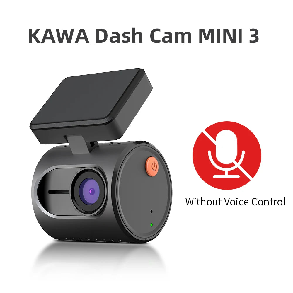 2K Mini Dash Camera For Car DVR Dash Cam KAWA MINI 3 Video Recorder Voice Control(Optional) Night Vision WiFi APP Monitor WDR
