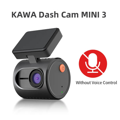 2K Mini Dash Camera For Car DVR Dash Cam KAWA MINI 3 Video Recorder Voice Control(Optional) Night Vision WiFi APP Monitor WDR