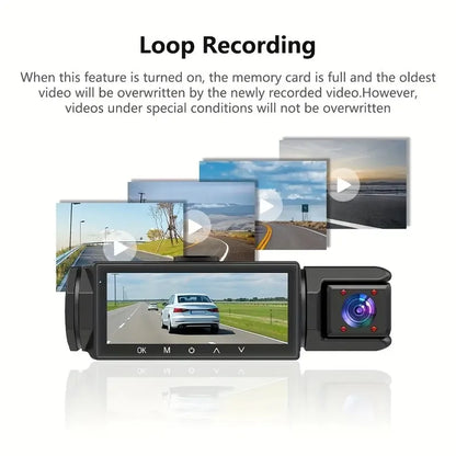 1080P WIFI Camera Dash Cam for cars 2/3Ch Front Rear and Inside car camera with IR Night Vision LoopRecording,wide angle Car DVR