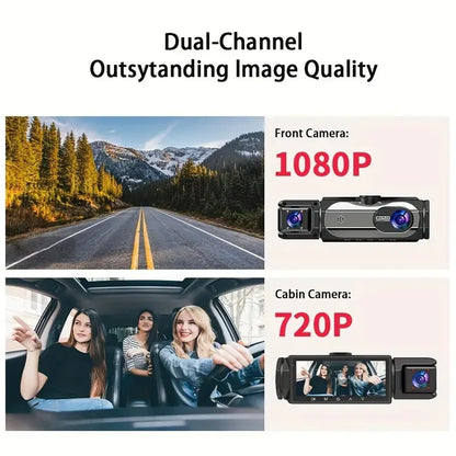 1080P WIFI Camera Dash Cam for cars 2/3Ch Front Rear and Inside car camera with IR Night Vision LoopRecording,wide angle Car DVR