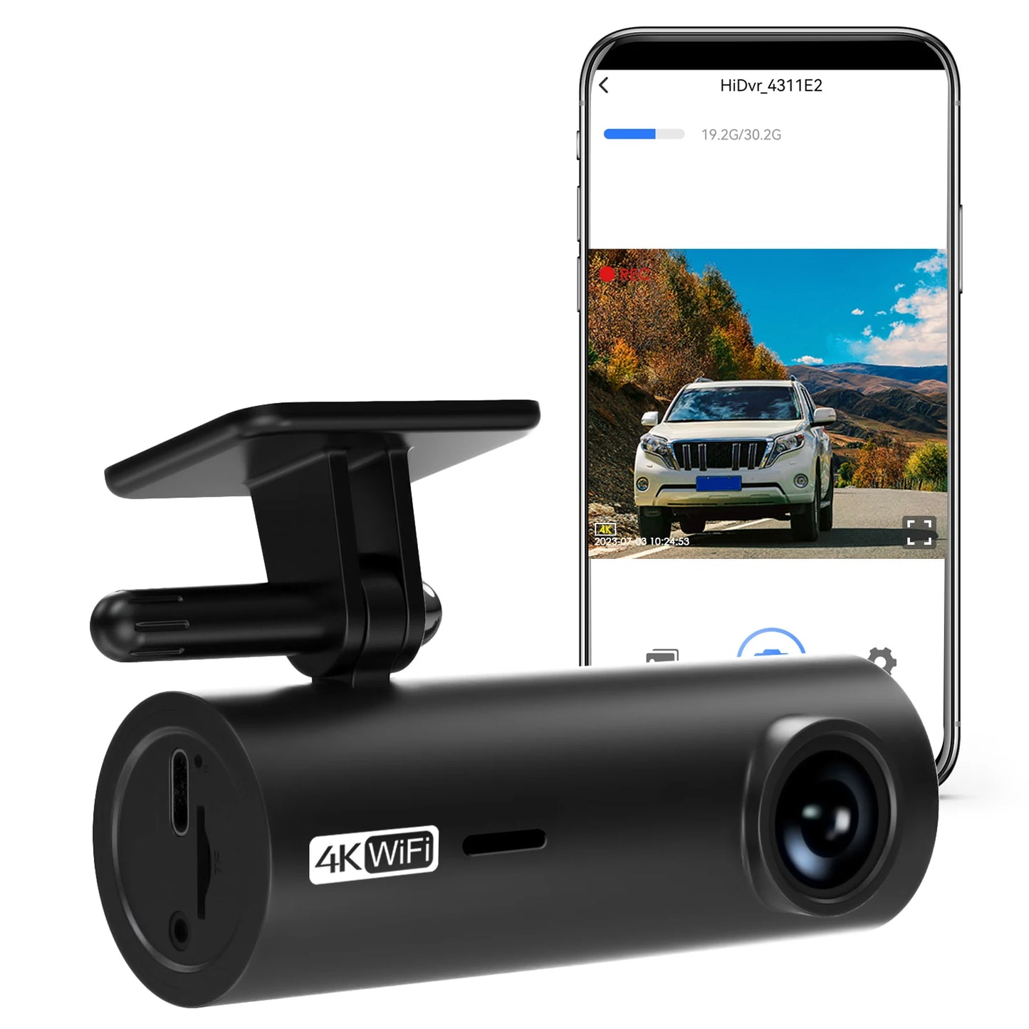4K Car Dash Cam DVR Recorder Auto Recorder APP Control Black Box WIth WIFI Voice 24h Parking Monitoring function car accessories