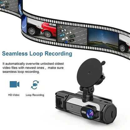 1080P WIFI Camera Dash Cam for cars 2/3Ch Front Rear and Inside car camera with IR Night Vision LoopRecording,wide angle Car DVR