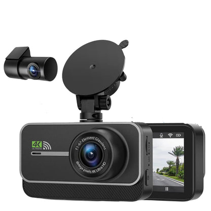 4K WiFi Dual Dash Cam Real 4K Optional rear/ cabin cam Installation 3"IPS NightVision 24H Parking Mode Dashboard Camera Recorder